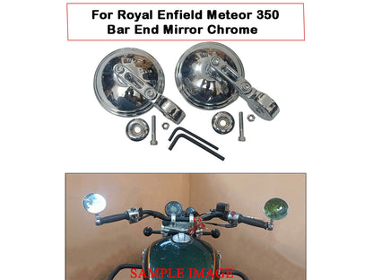 For Royal Enfield Meteor 350 Bar End Mirror Chrome D7