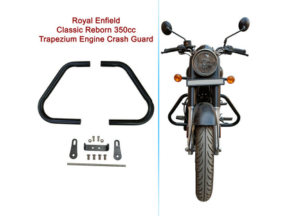 For Royal Enfield Meteor 350 Trapezium Engine Guard Black