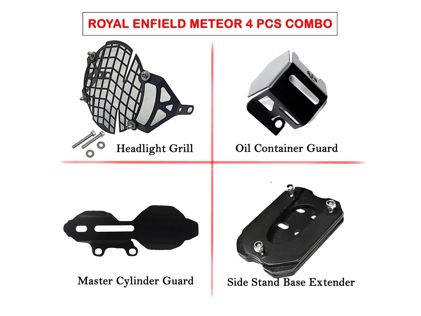 For Royal Enfield Meteor 350 4 Pcs Accessories Combo CP-12