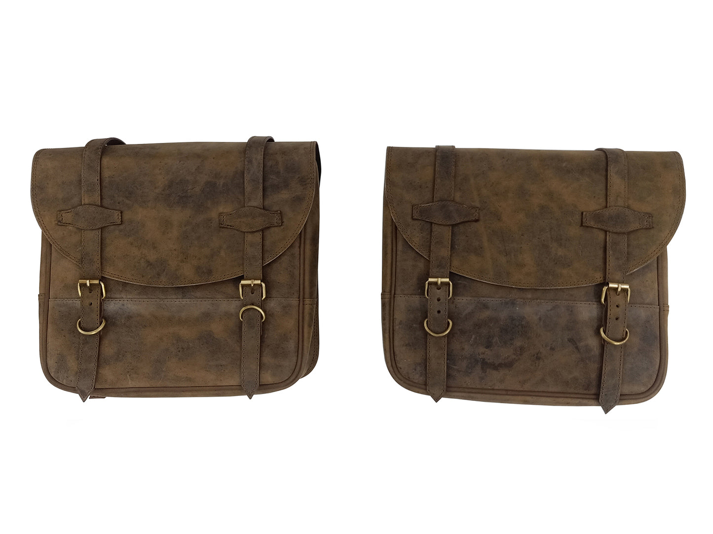 Fit For Royal Enfield Meteor 350 Genuine Leather Pannier Bags Pair Dust Color D16