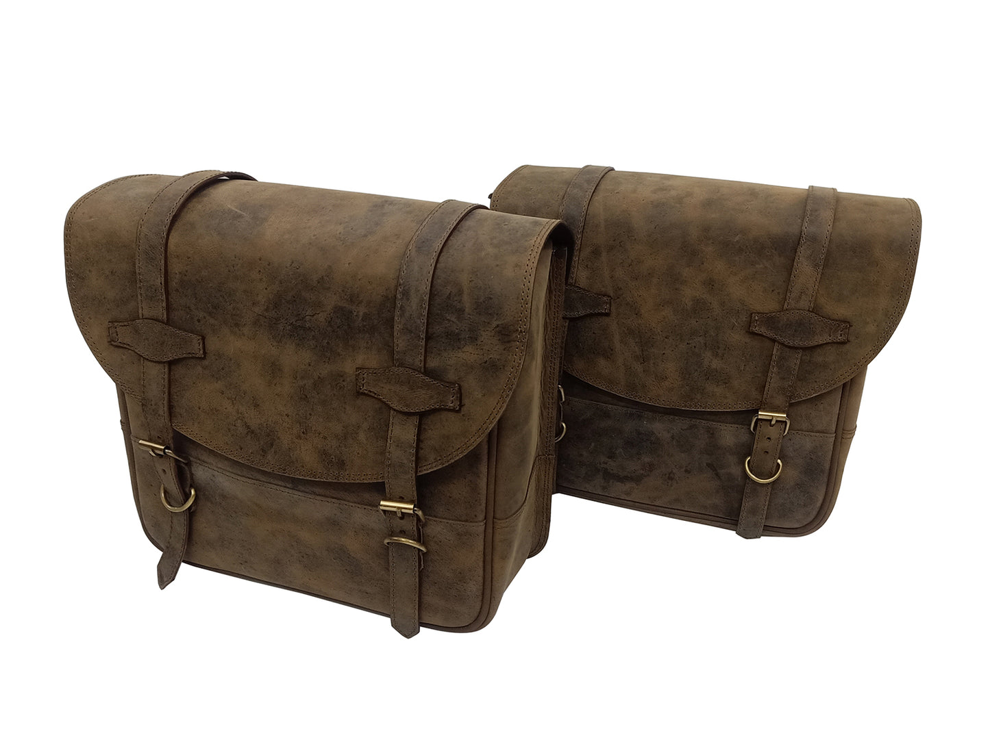 Fit For Royal Enfield Meteor 350 Genuine Leather Pannier Bags Pair Dust Color D16