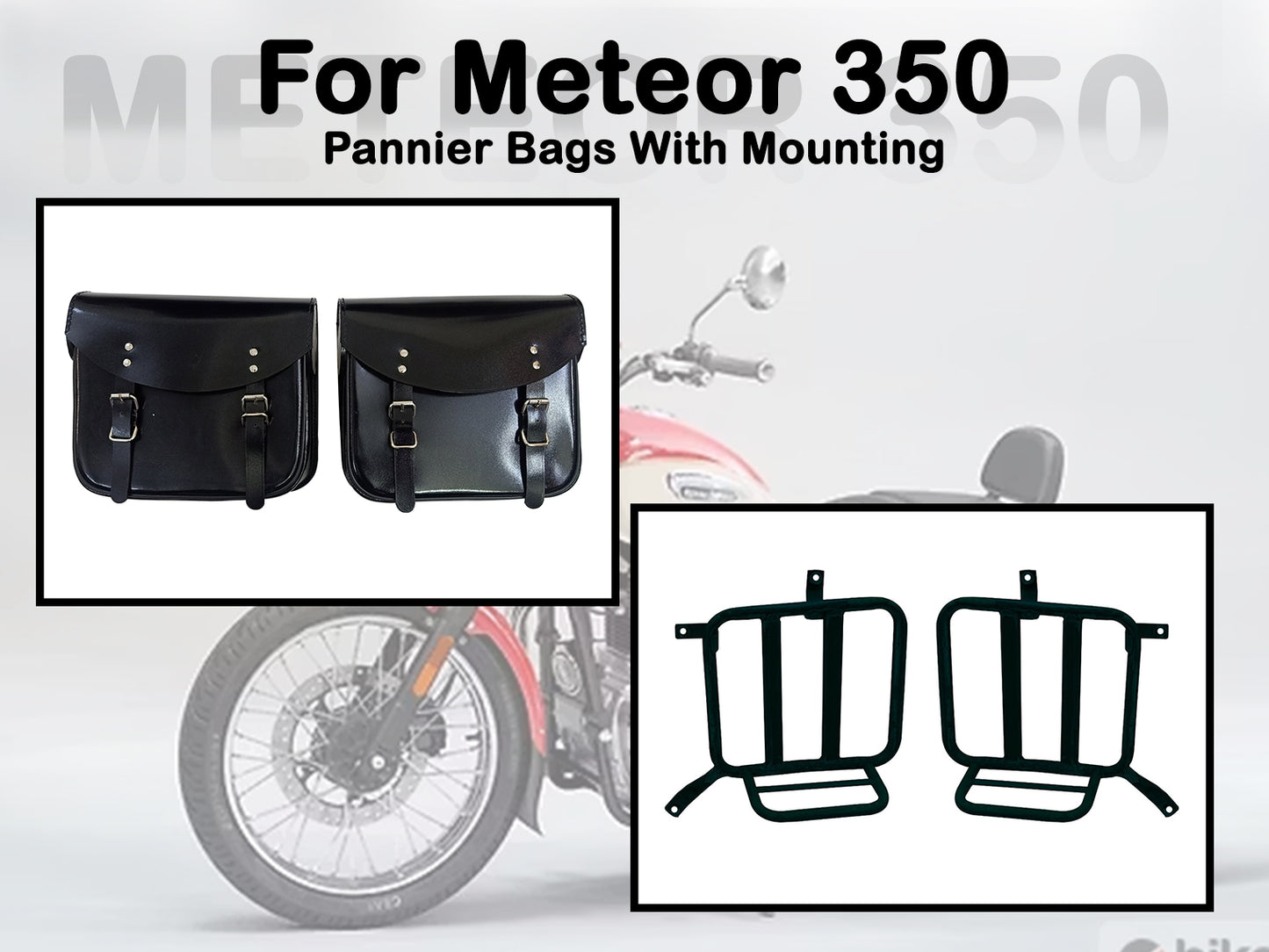 Fit For Royal Enfield Meteor 350 Leather Pannier Bags & Mounting D1