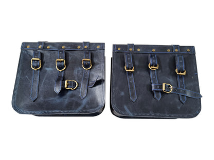 Fit For Royal Enfield Meteor 350 Leather Pannier Bags & Mounting D3