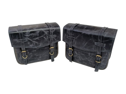 Fit For Royal Enfield Meteor 350 Leather Pannier Bags & Mounting D4