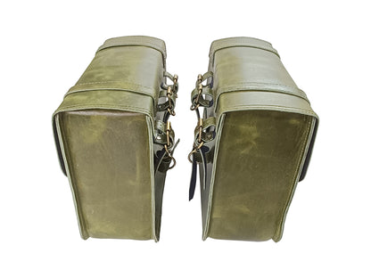 Fit For Royal Enfield Meteor 350 Leather Pannier Bags & Mounting D5