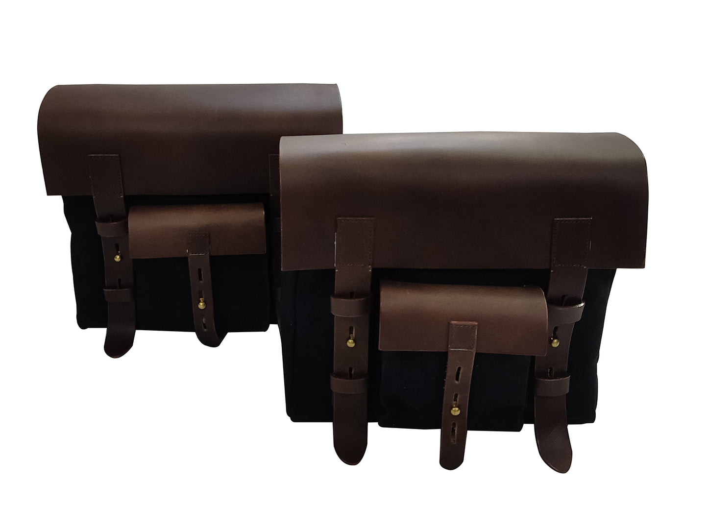 Fit For Royal Enfield Meteor 350 Leather & Canvas Pannier Bags & Mounting D11