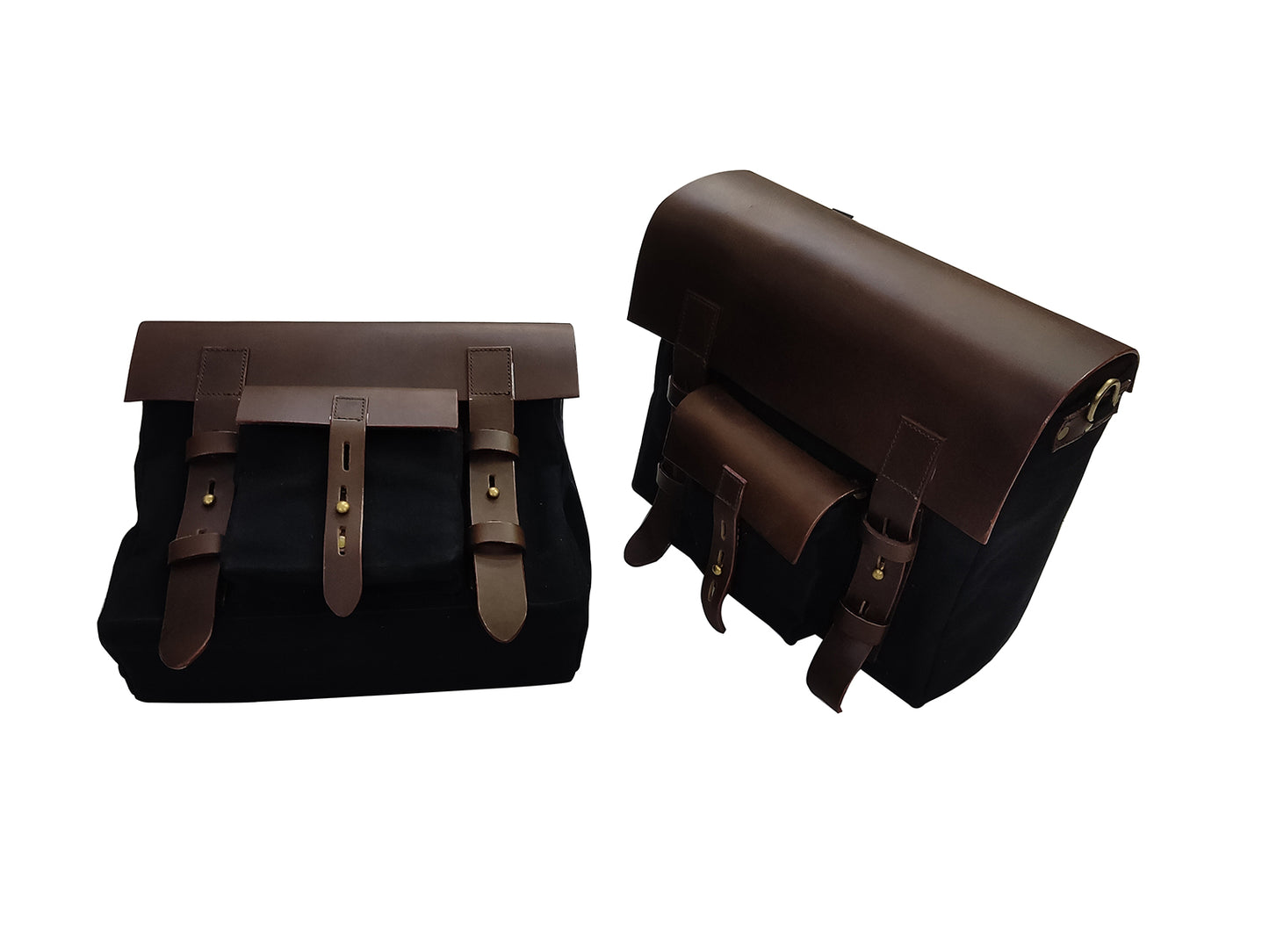 Fit For Royal Enfield Meteor 350 Leather & Canvas Pannier Bags & Mounting D11