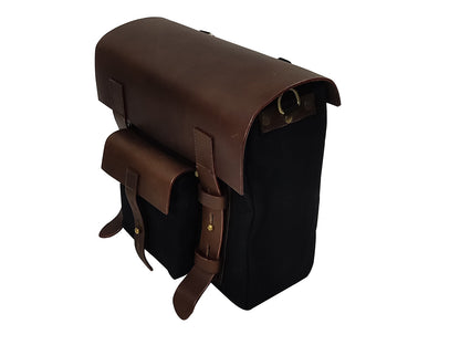 Fit For Royal Enfield Meteor 350 Leather & Canvas Pannier Bags & Mounting D11