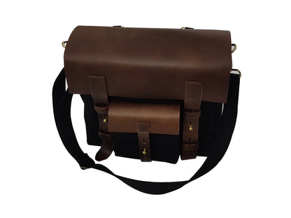 Fit For Royal Enfield Meteor 350 Leather & Canvas Pannier Bags & Mounting D11