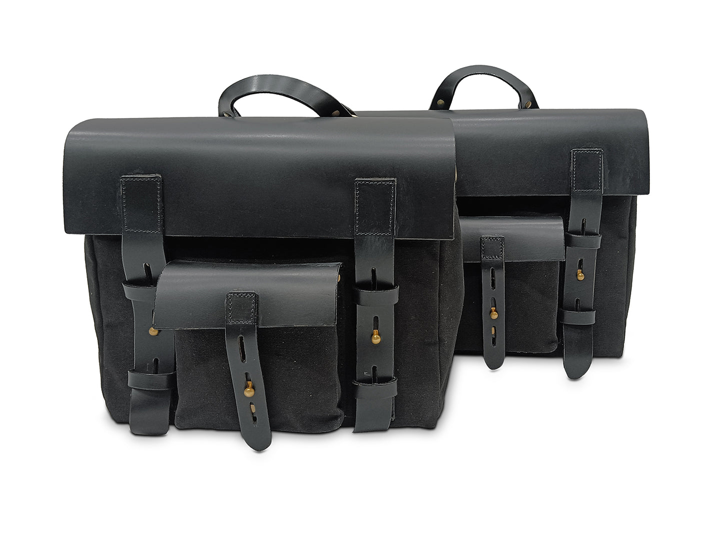 Fit For Royal Enfield Meteor 350 Leather & Canvas Pannier Bags & Mounting D12