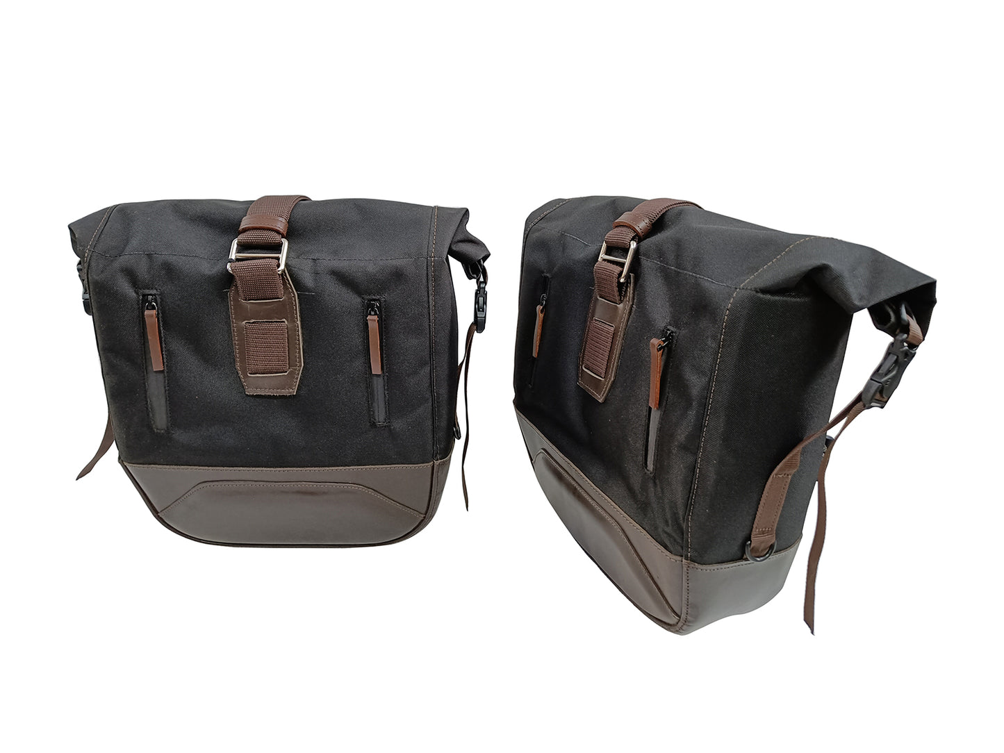 Fit For Royal Enfield Meteor 350 Leather & Canvas Pannier Bags & Mounting D14