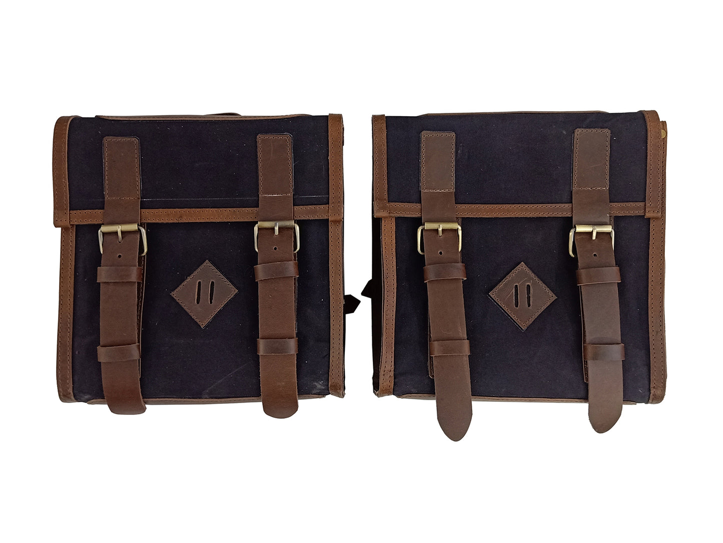 Fit For Royal Enfield Meteor 350 Leather & Canvas Pannier Bags & Mounting D15