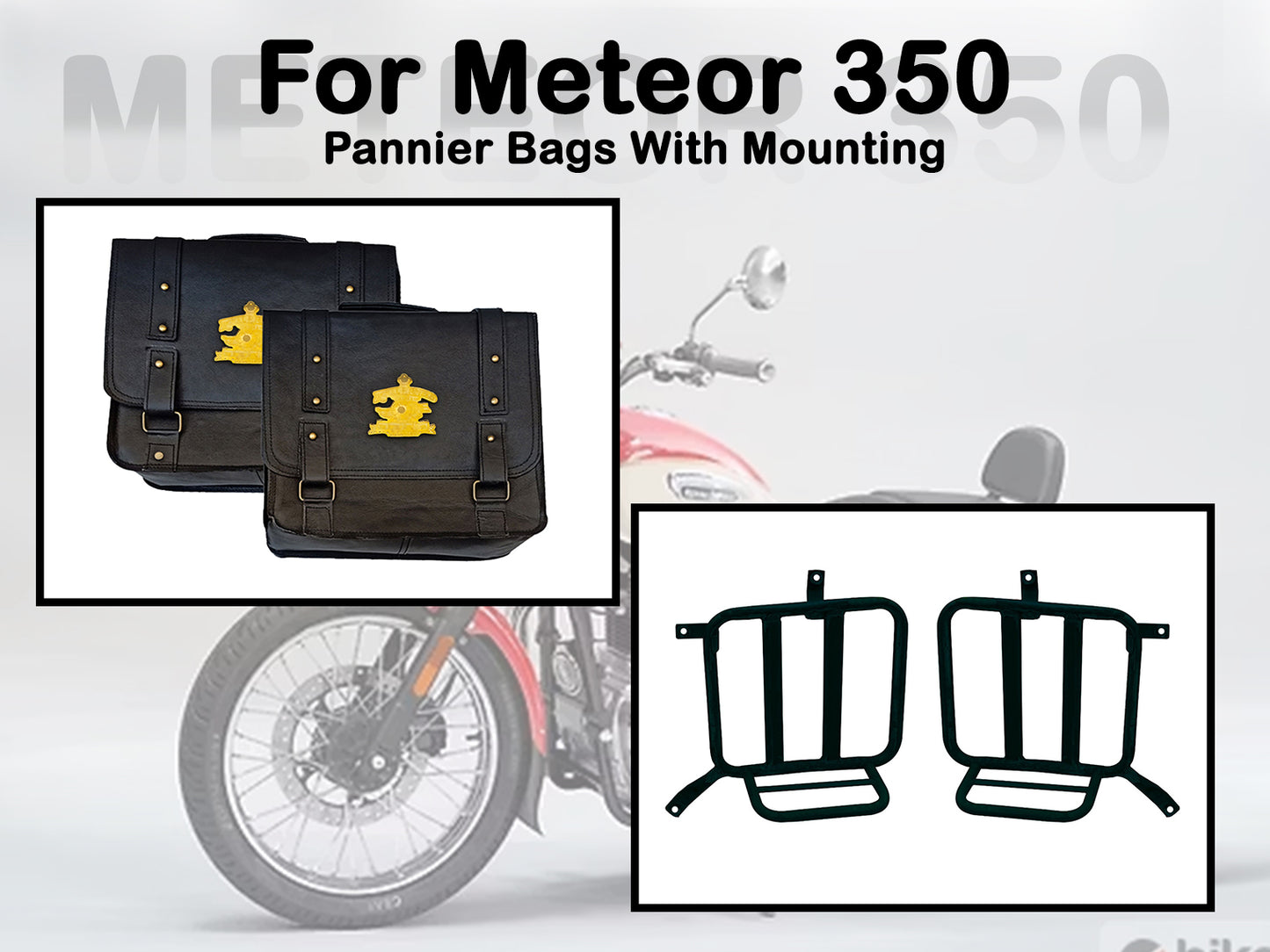 Fit For Royal Enfield Meteor 350 Leather Pannier Bags & Mounting D16