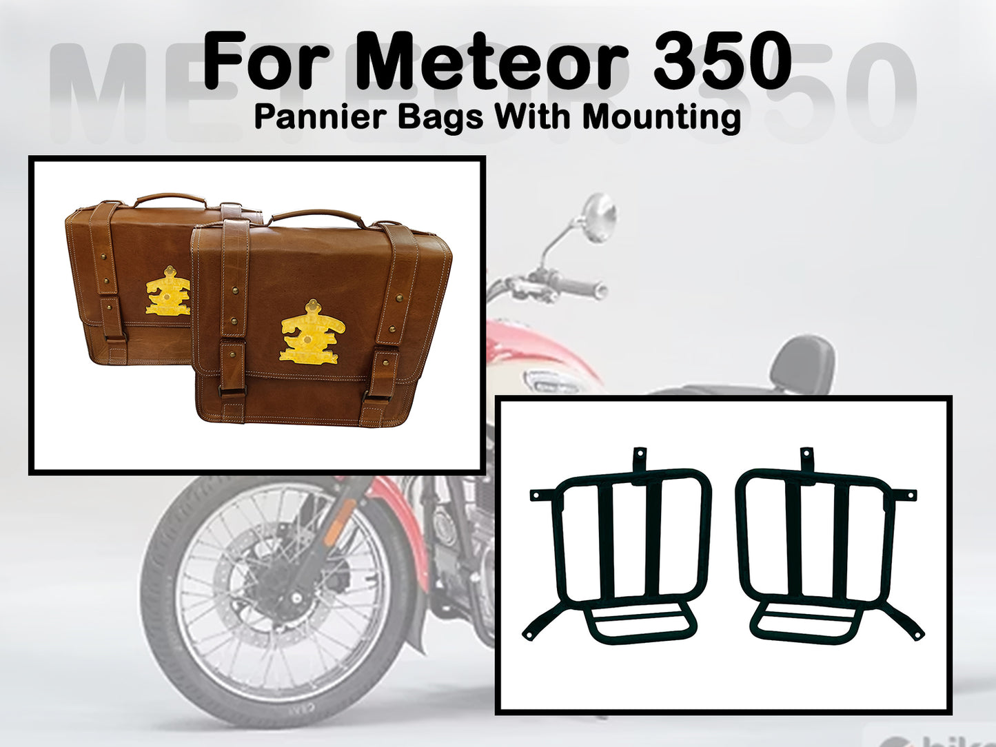Fit For Royal Enfield Meteor 350 Leather Pannier Bags & Mounting D17