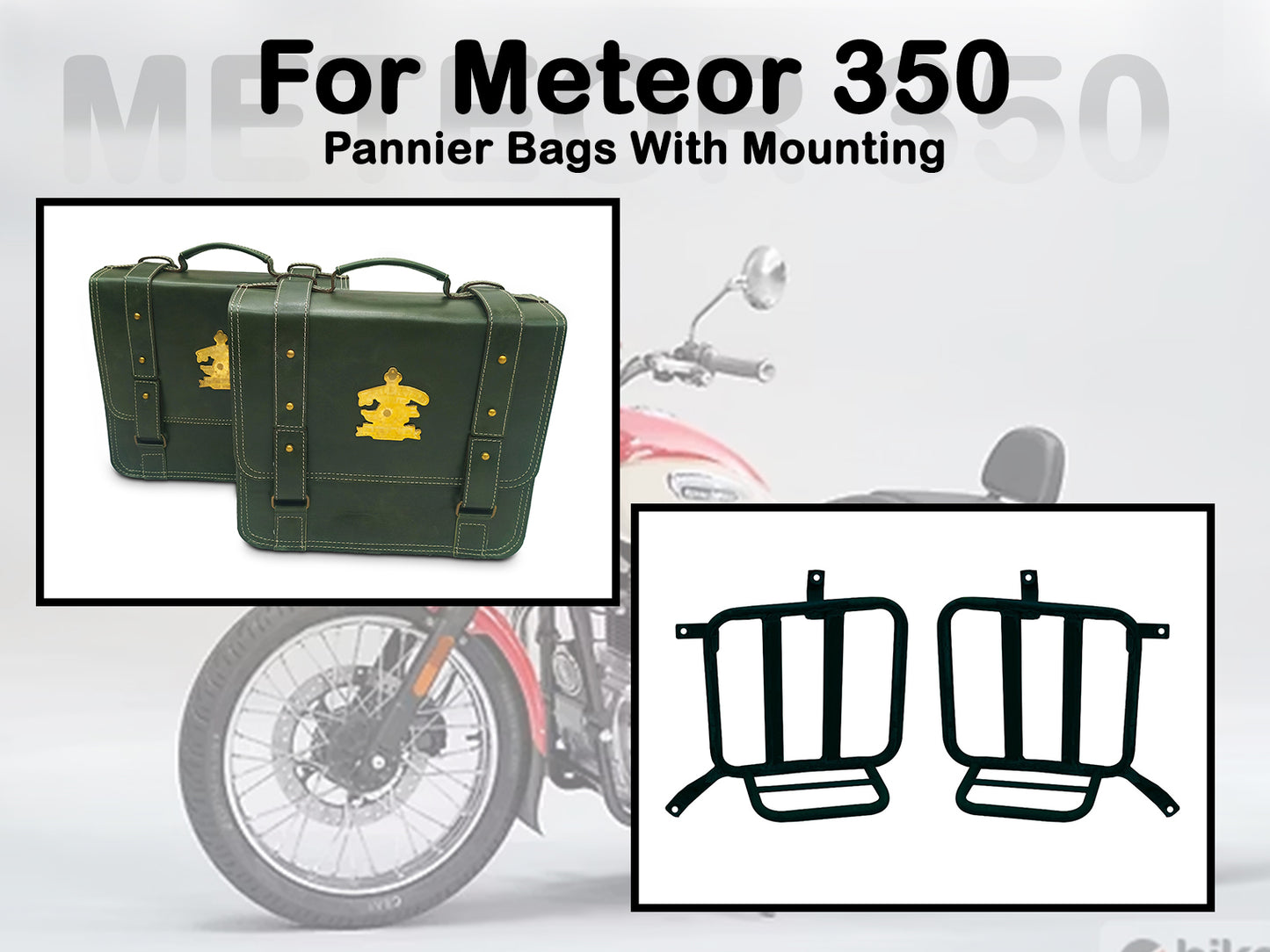 Fit For Royal Enfield Meteor 350 Leather Pannier Bags & Mounting D18