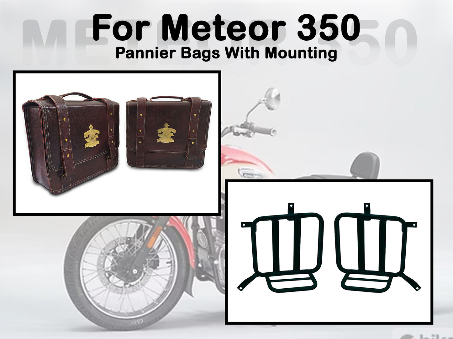 Fit For Royal Enfield Meteor 350 Leather Pannier Bags & Mounting D19