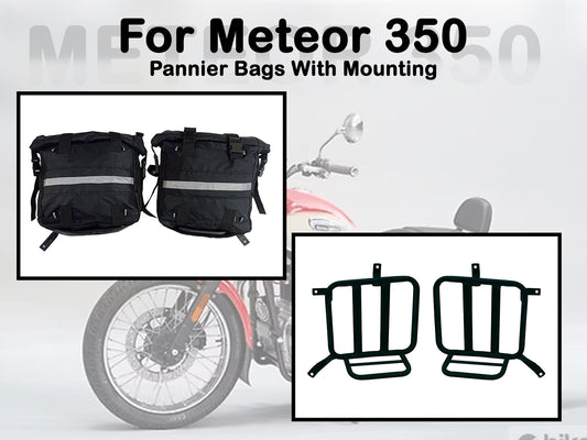 Fit For Royal Enfield Meteor 350 Canvas Pannier Bags & Mounting D20