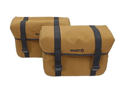 Fit For Royal Enfield Meteor 350 Canvas Pannier Bags & Mounting Desert Color D23