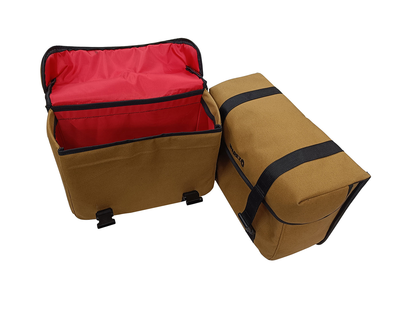 Fit For Royal Enfield Meteor 350 Canvas Pannier Bags & Mounting Desert Color D23