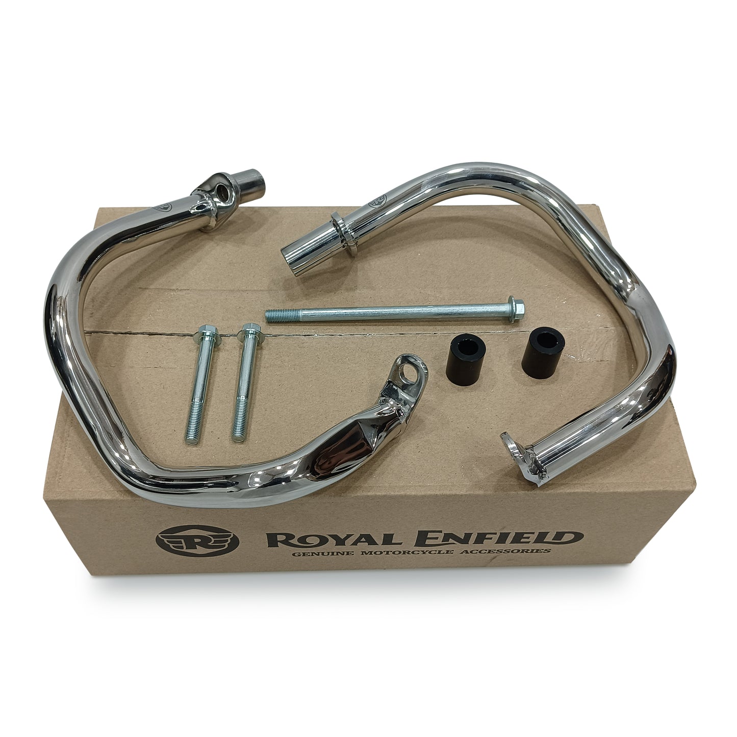 Genuine Royal Enfield Bear 650 Compact Engine Guard, Silver 1990503