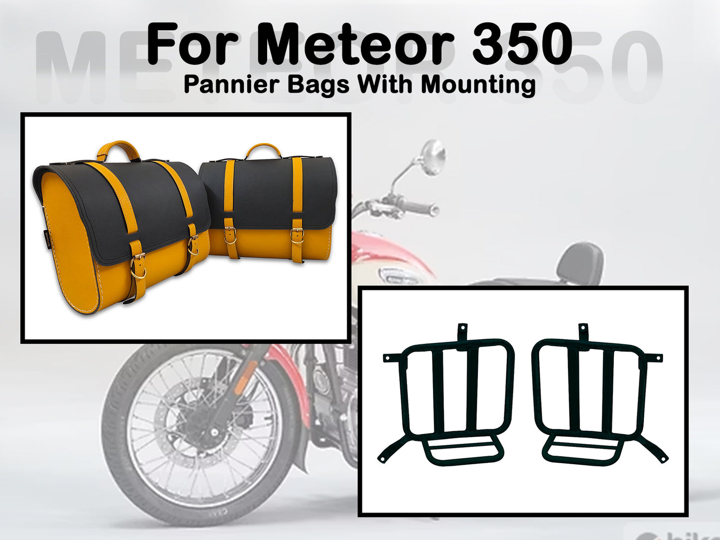Fit For Royal Enfield Meteor 350 Genuine Leather Pannier Bags & Mounting D29