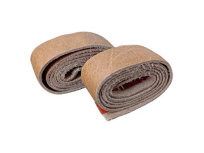 For Royal Enfield Hunter 350 Leather Grip Wrap Pair Tan Color D1