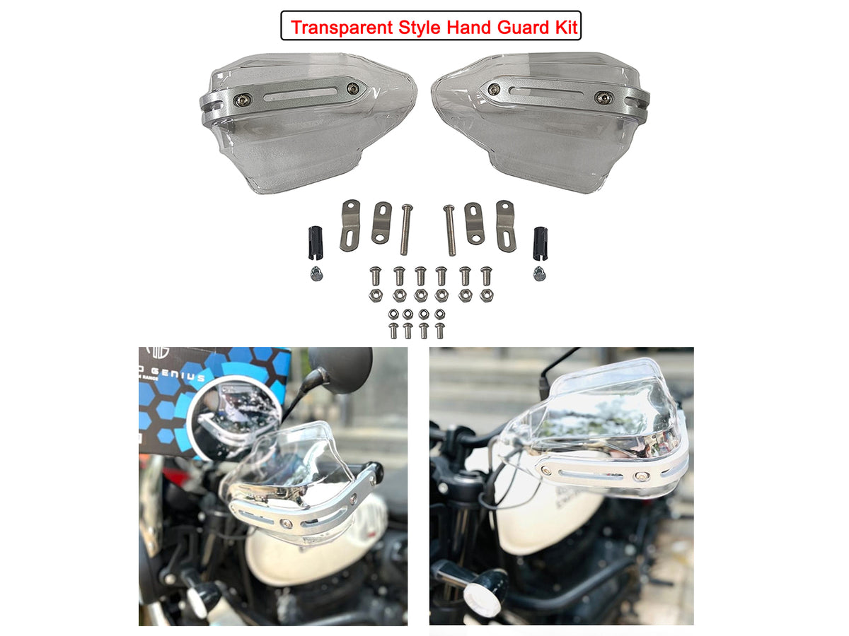 For Royal Enfield Hunter 350 Transparent Style Hand Guard Kit