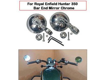 For Royal Enfield Hunter 350 Bar End Mirror Chrome D7