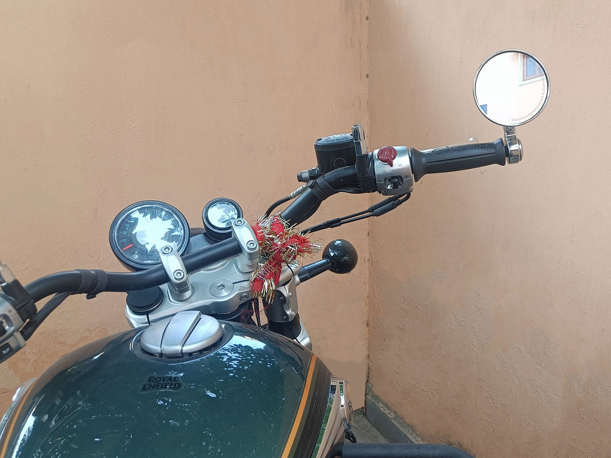 For Royal Enfield Hunter 350 Bar End Mirror Chrome D7