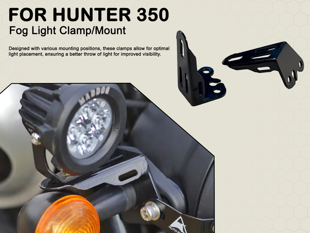 For Royal Enfield Hunter 350 Fog Light Clamp / Mount Black