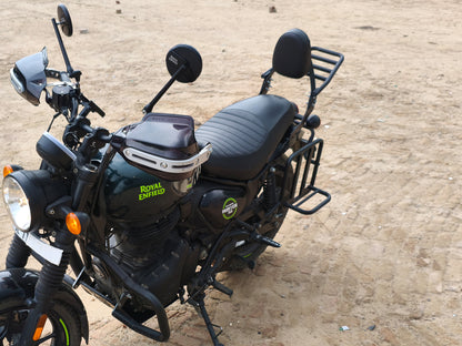 For Royal Enfield Hunter 350 Rear Luggage Rack With Backrest Black