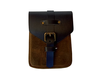 For Royal Enfield Hunter 350 Magnetic Tank Pouch Tobacco & Black