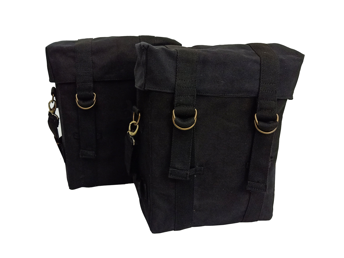 For Royal Enfield Hunter 350 Black Color Military Pannier Bags & Mounting