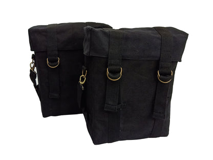 For Royal Enfield Hunter 350 Black Color Military Pannier Bags & Mounting