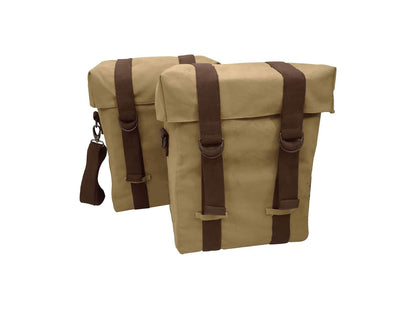 For Royal Enfield Hunter 350 Sand Color Military Pannier Bags & Mounting