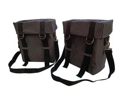 For Royal Enfield Hunter 350 Grey Color Military Pannier Bags & Mounting
