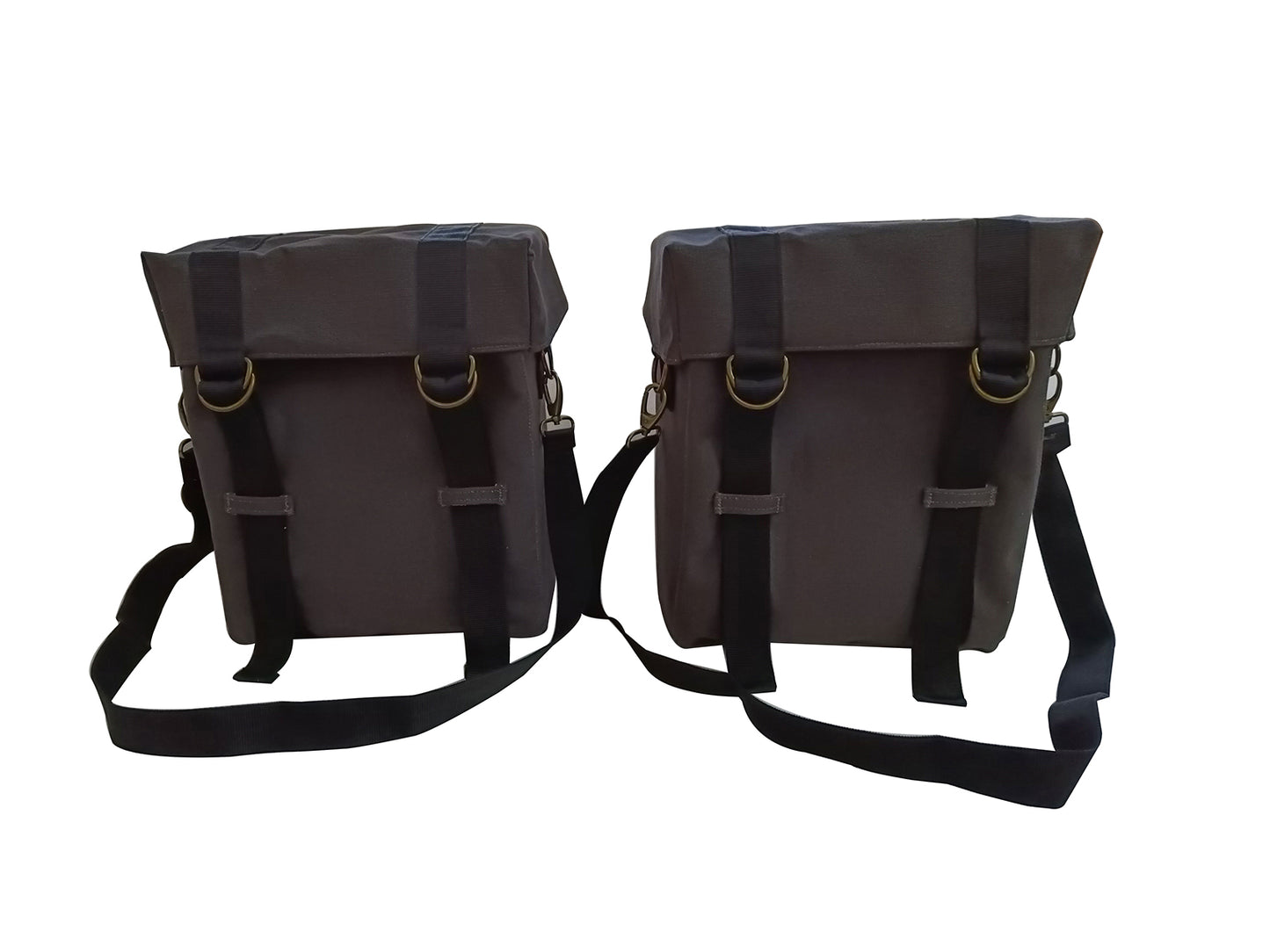 For Royal Enfield Hunter 350 Grey Color Military Pannier Bags & Mounting