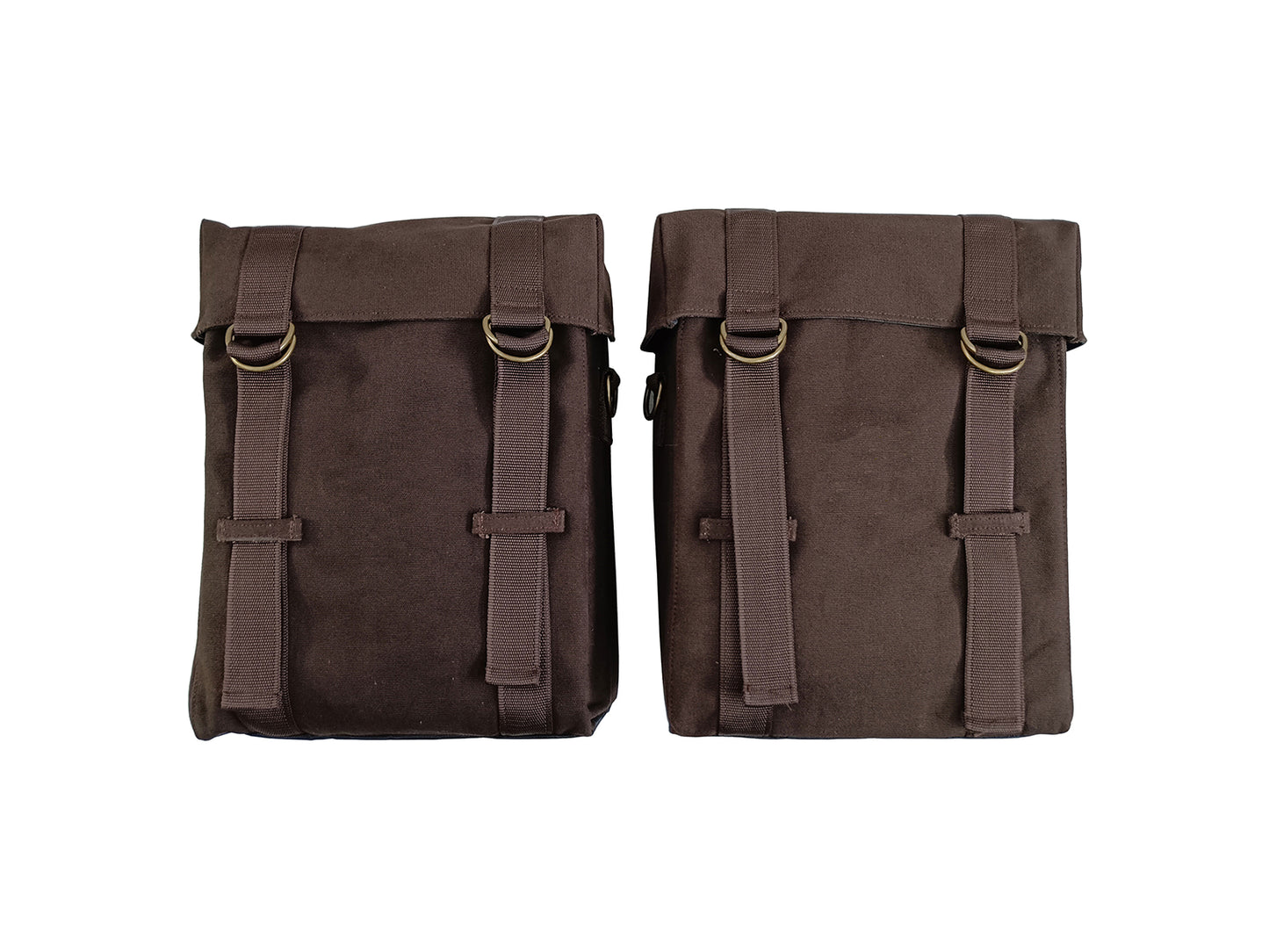 For Royal Enfield Hunter 350 Coffee Brown Military Pannier Bags & Mounting