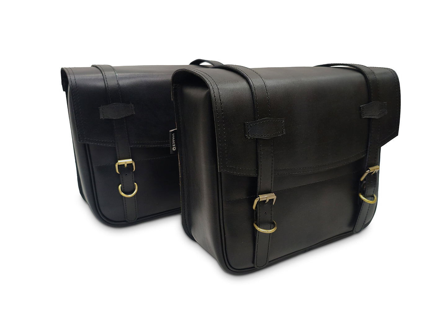 For Royal Enfield Hunter 350 Leather Pannier Bags Black D1