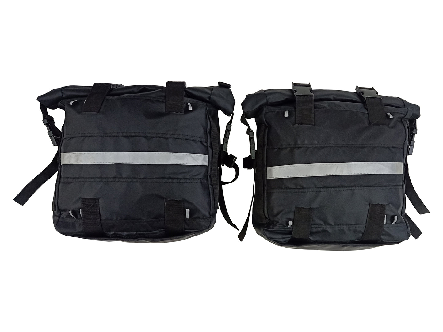 For Royal Enfield Hunter 350 Canvas Pannier Bags Pair Black D2