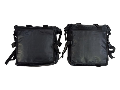 For Royal Enfield Hunter 350 Canvas Pannier Bags Pair Black D2