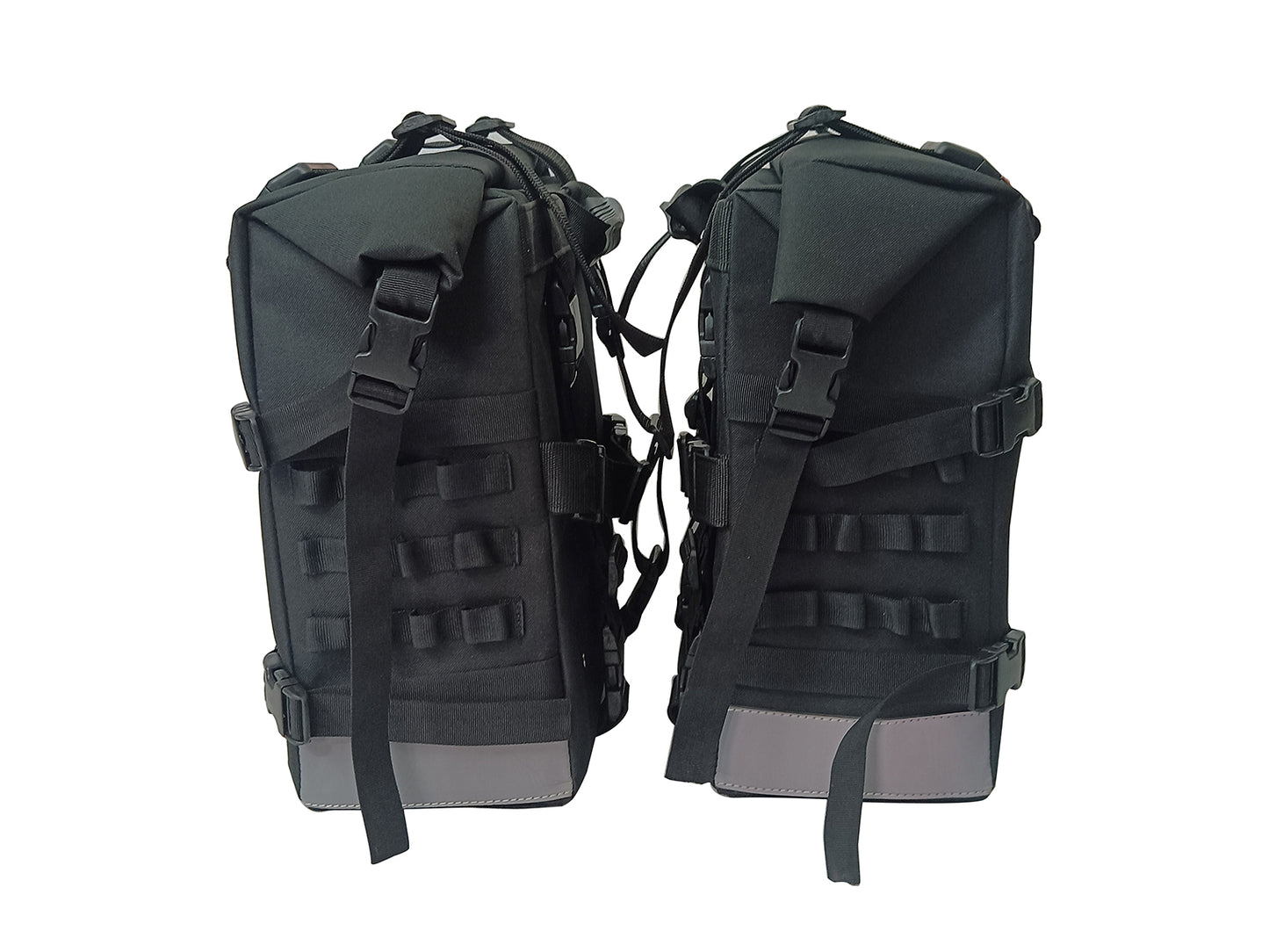 For Royal Enfield Hunter 350 Canvas Pannier Bags Pair Charcol Black D19