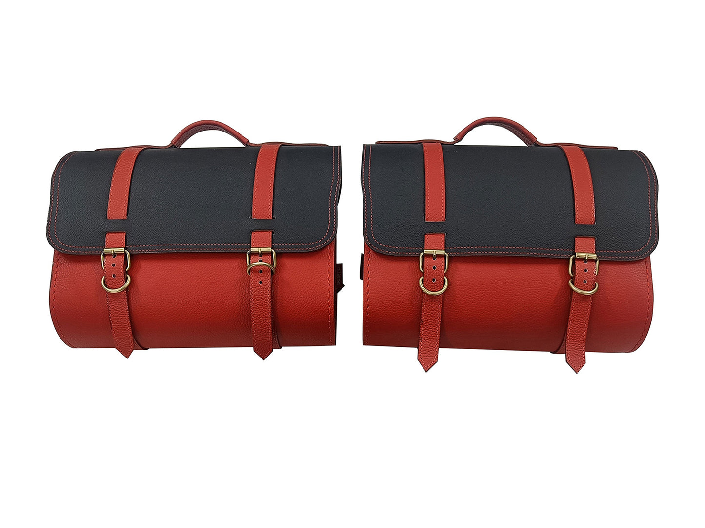 For Royal Enfield Hunter 350 Leather Pannier Bags Pair With Tank Pouch D1