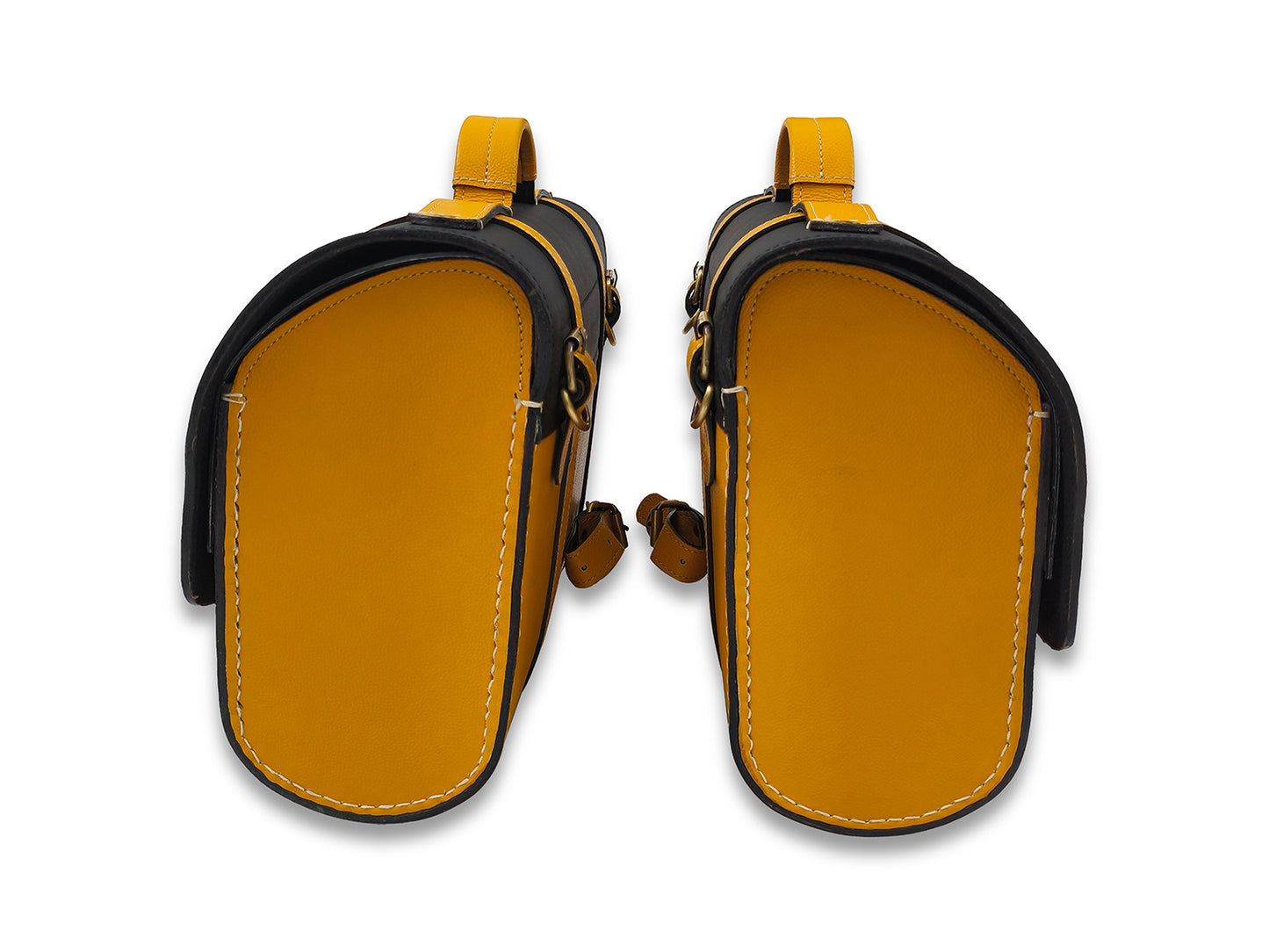 For Royal Enfield Hunter 350 Leather Pannier Bags Pair With Tank Pouch D3
