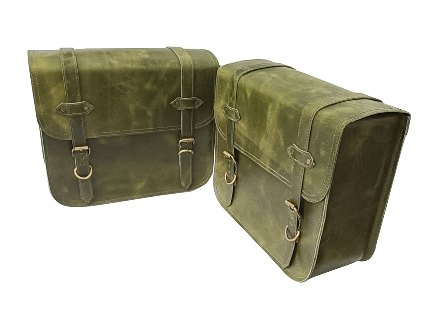 For Royal Enfield Hunter 350 Leather Pannier Bags & Mounting D3