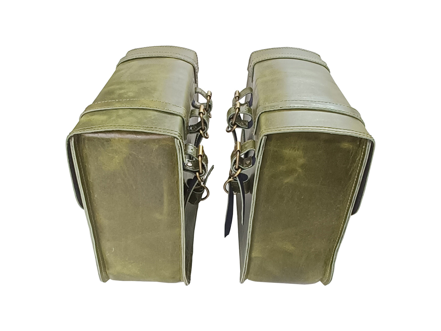 For Royal Enfield Hunter 350 Leather Pannier Bags & Mounting D3