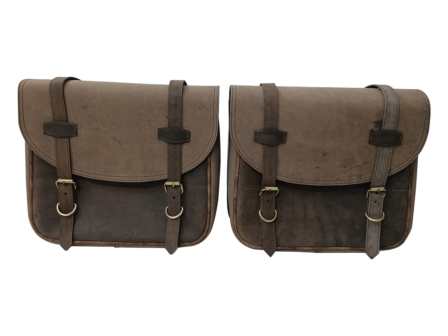 For Royal Enfield Hunter 350 Leather Pannier Bags & Mounting D6