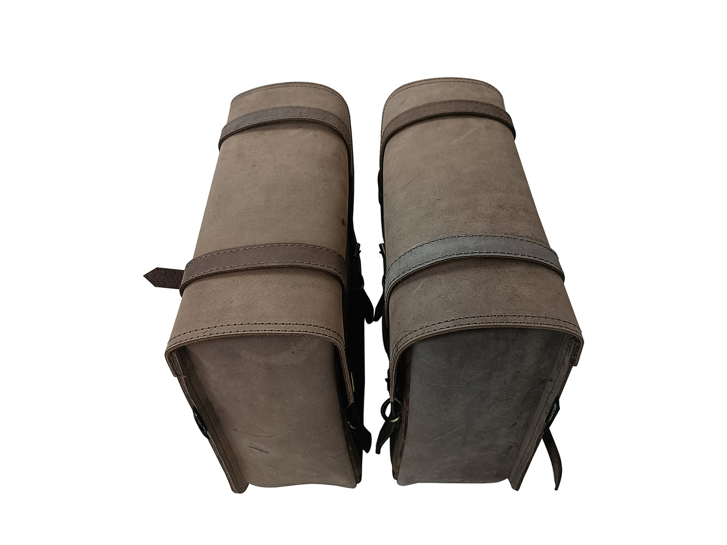 For Royal Enfield Hunter 350 Leather Pannier Bags & Mounting D6