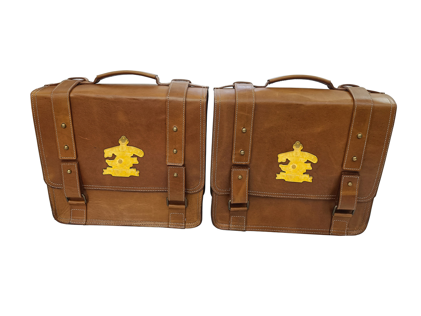 For Royal Enfield Hunter 350 Leather Pannier Bags & Mounting D10