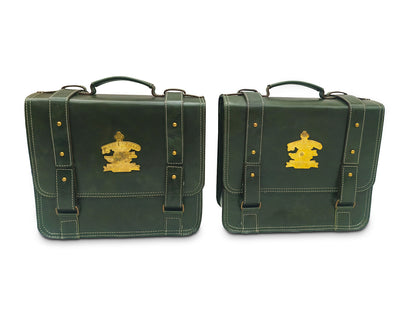 For Royal Enfield Hunter 350 Leather Pannier Bags & Mounting D11